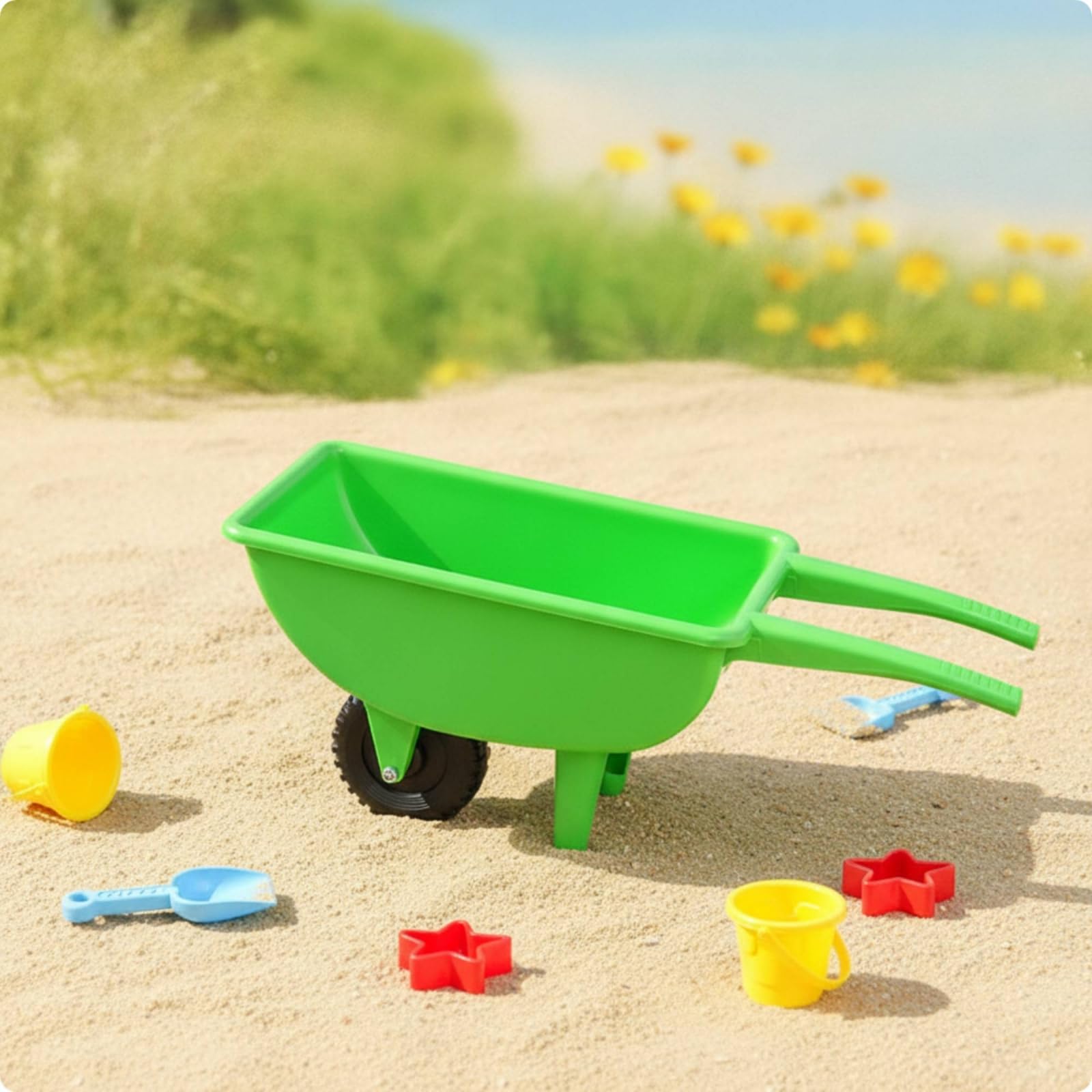 Gralara Brouette Jardinage Jouet Coloré Brouette en Plastique Lavable pour Enfants, Jardin, Jaune