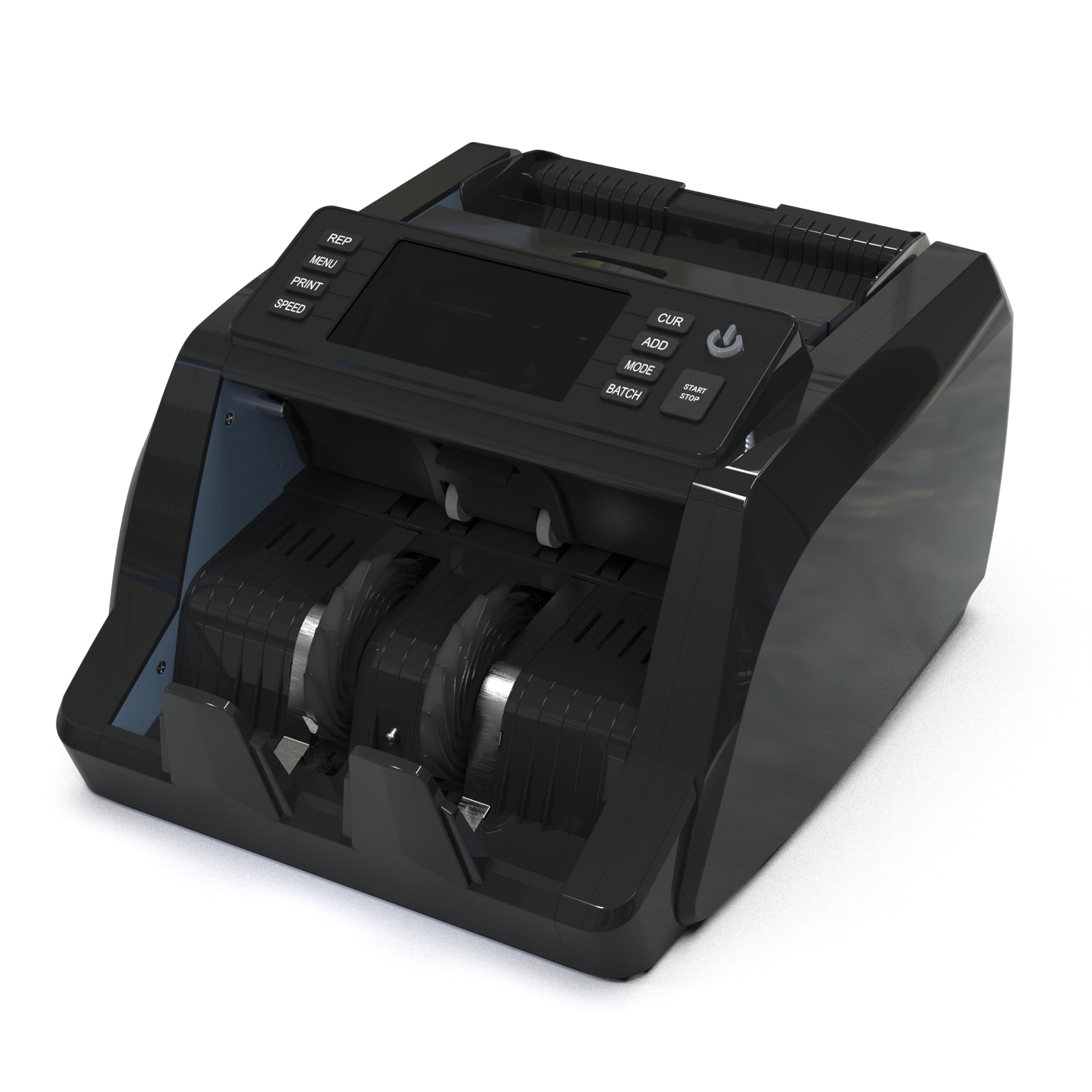 Detectalia V20 Banknotenzähler mit UV/MG/IR/MT/CIS Erkennung, 4,5” Touchscreen + Externes Display, Seriennummern-Lesung, Multiwährungs-Mischzählung (EUR/GBP/CHF/USD/SEK/PLN/TRY/DKK), 1200 Scheine/Min