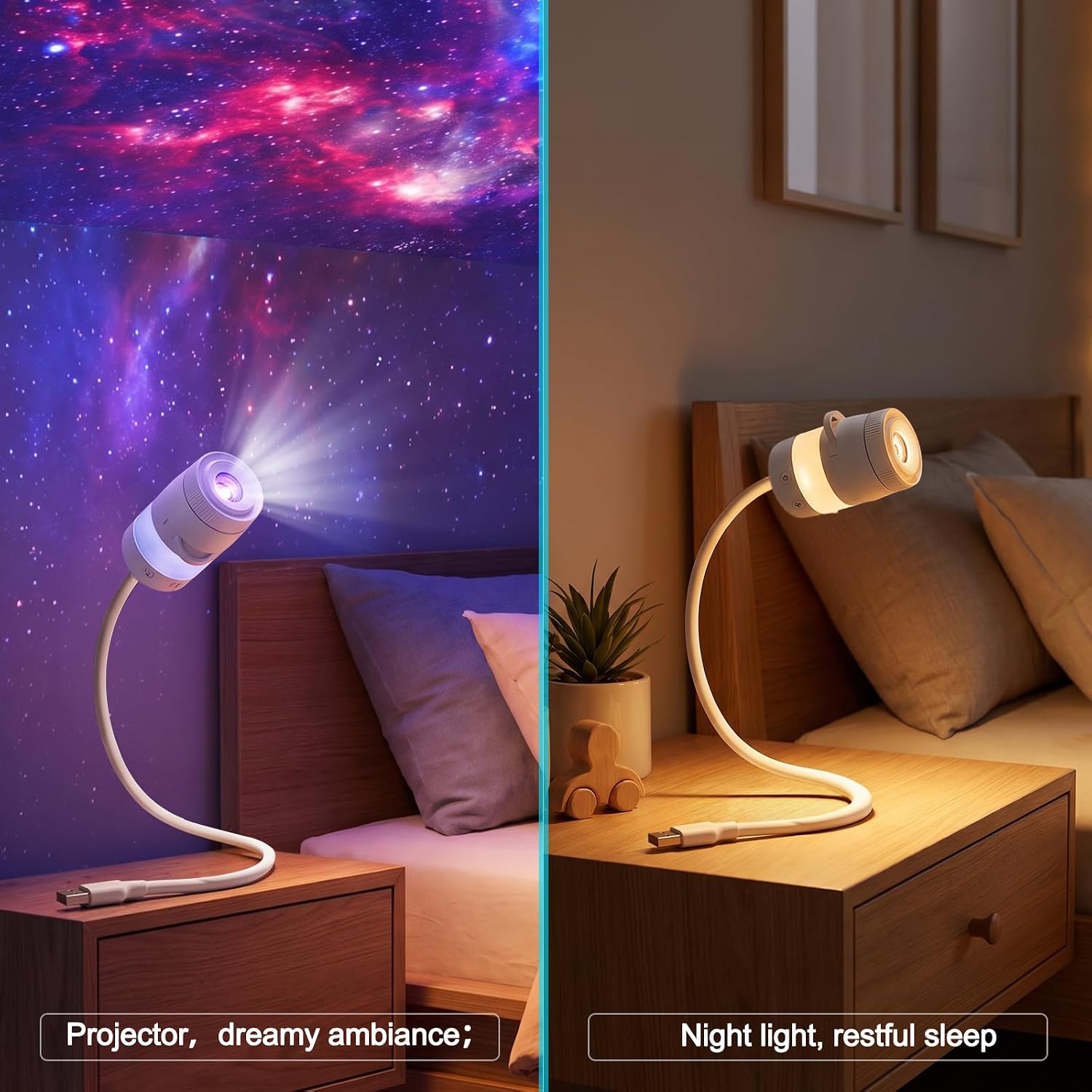 2026 Upgrade Plug and Play HD Star Projector with 12 Slides, RGB Galaxy Projector Night Lights for Bedroom Room Decor