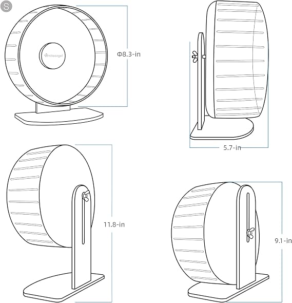 Niteangel Super-Silent Hamster Exercise Wheels: - Quiet Spinner Hamster Running Wheels with Adjustable Stand for Hamsters Gerbils Mice Or Other Small Animals (S, Mint Green)