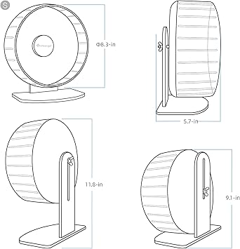 Niteangel Super-Silent Hamster Exercise Wheels: - Quiet Spinner Hamster Running Wheels with Adjustable Stand for Hamsters Gerbils Mice Or Other Small Animals (S, Mint Green)