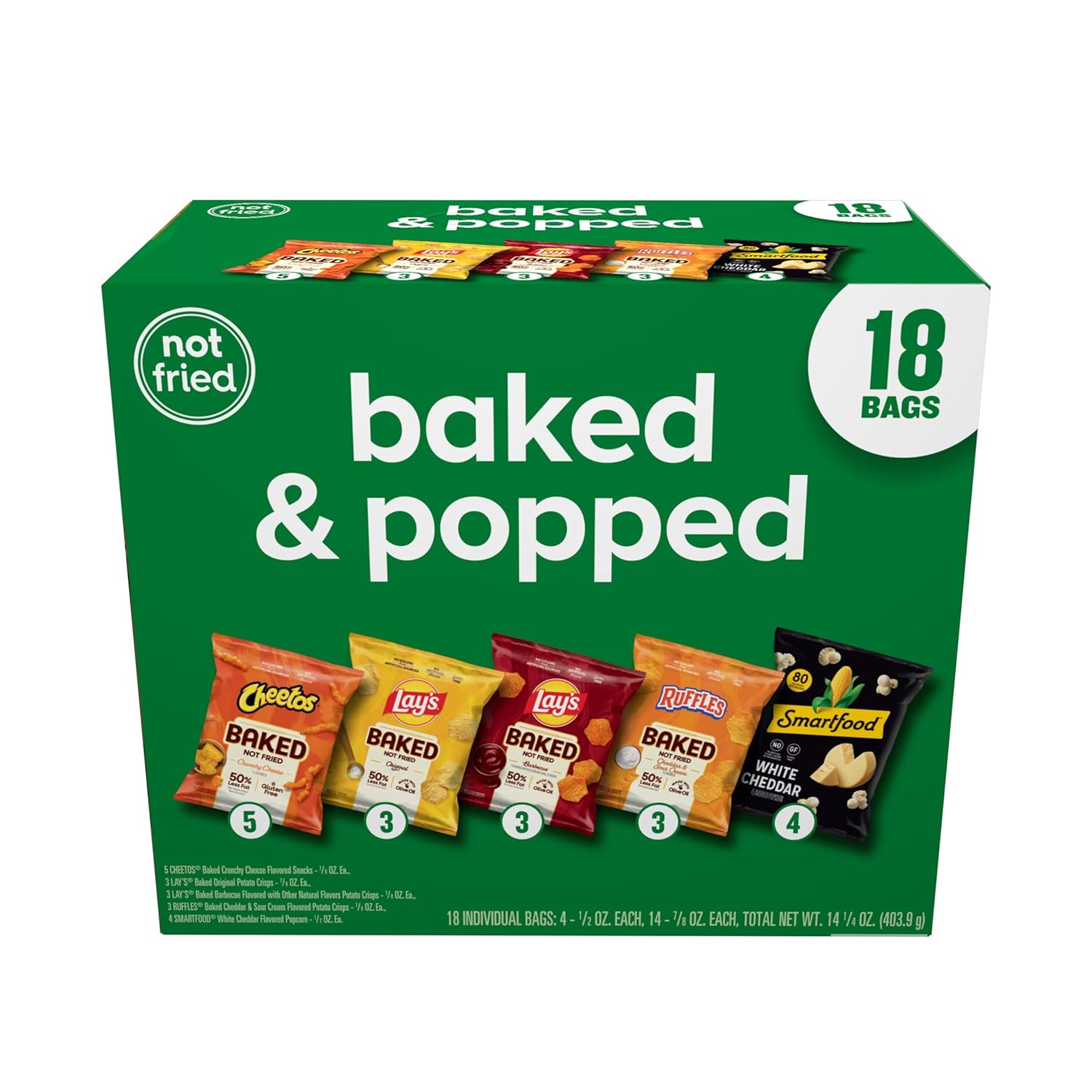 Frito-Lay Baked & Popped Mix Variety Pack Box 18ct