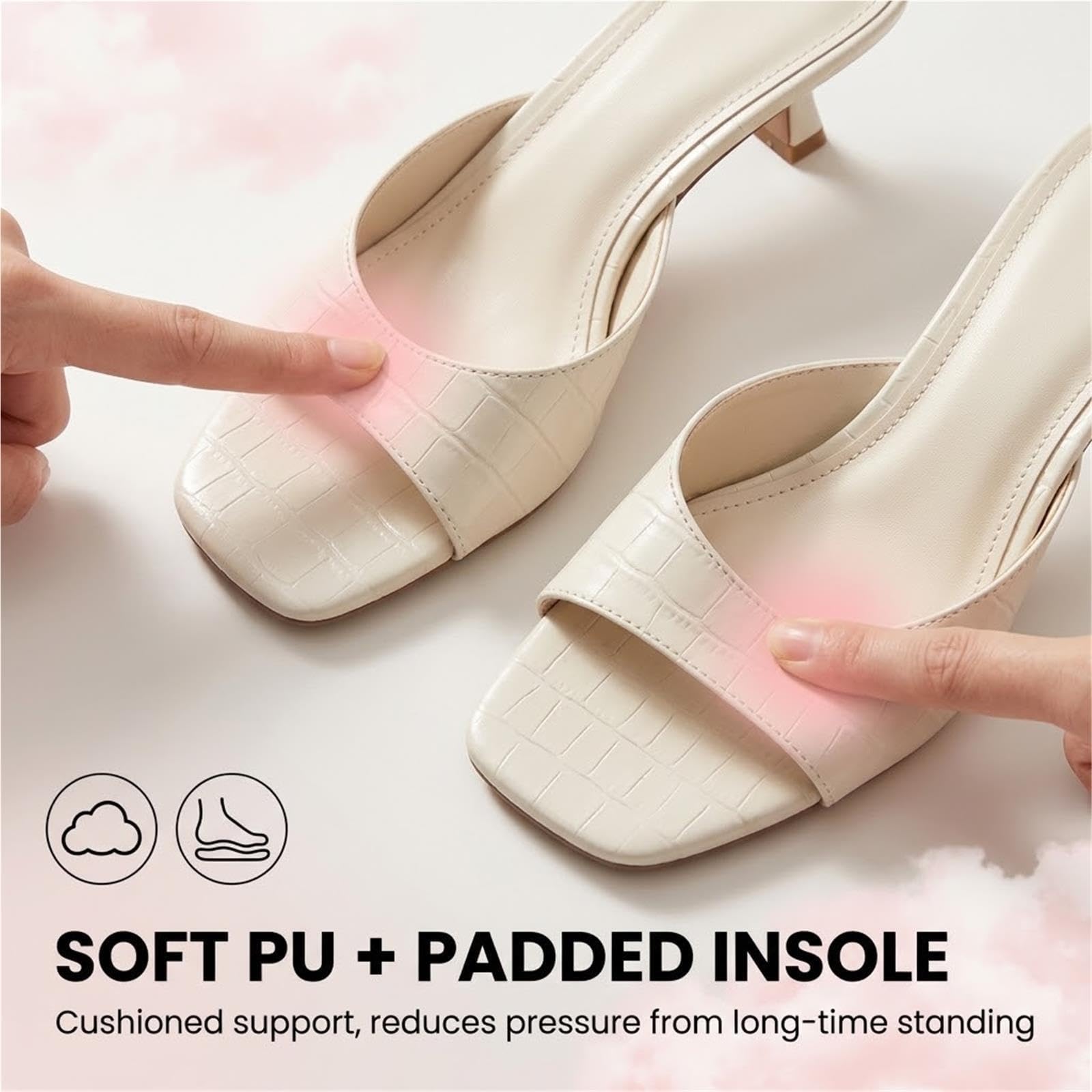 Sandali Con Tacco A Gattino Slip Con Punta Aperta Su Sabot Con Tacco Basso | Tomaia in PU, punta aperta rotonda, tacco da 1,77 pollici, slip-on, suola antiscivolo, versatile for feste(Dark red,40 EU)