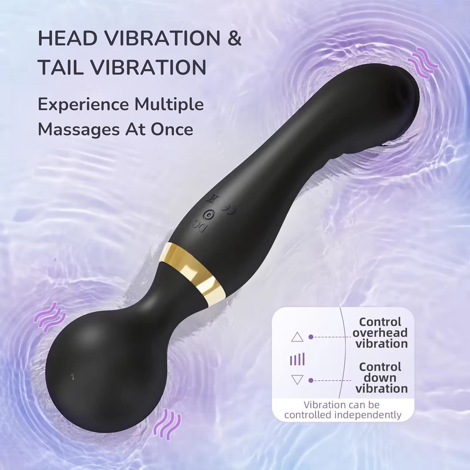 Pamidhar Cordless Personal Massager for Women | Dual Head Vibrator Machine With 8 Speeds & 20 Vibration Modes | USB Rechargeable Handheld Electric Massager | Waterproof, Medical Grade Silicone (Black) Pamidhar Cordless Personal Massager for Women | Dual Head Vibrator Machine With 8 Speeds & 20 Vibration Modes | USB Rechargeable Handheld Electric Massager | Waterproof, Medical Grade Silicone (Black)