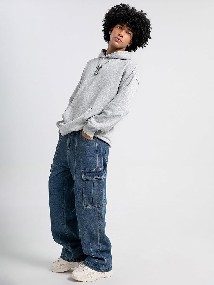 Men's Baggy Jeans Y2K Vintage Cargo Pants with Pocket