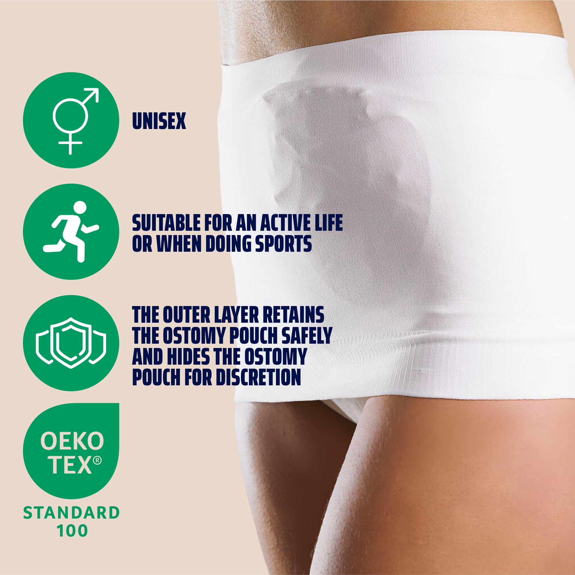 Corsinel StomaSafe Plus Ostomy Support Belt (L/XL) | Seamless Unisex Ostomy Hernia Belt for Physically Active Life | Soft Colostomy Bag Covers for Women & Men | Stretchy & Discrete Ostomy Pouch Covers