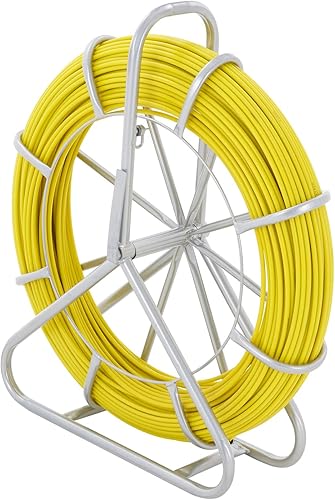Miniatura 12 de VEVOR Cinta de fibra de vidrio, 600 pies, 516 pulgadas, extractor de alambre de cinta de pescado, varilla de correr con soporte de carrete de acero,