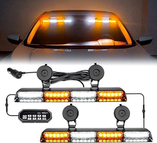 Amazon.com: OPP ULITE Dash Strobe Lights White Amber 2 in 1 with Panel ...