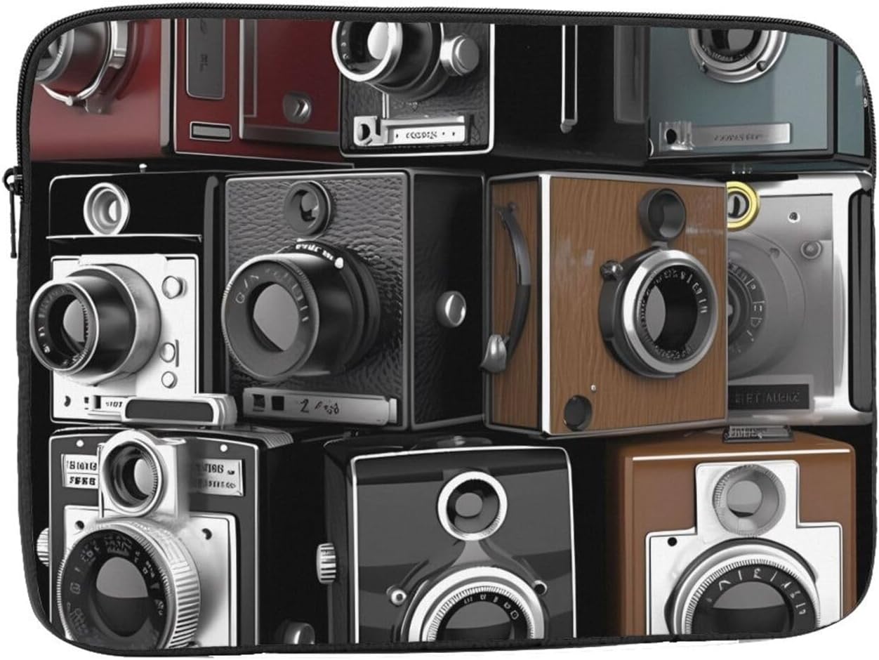Retro Cool Camera Collection Laptop Case 10 inch Shockproof Protective Laptop Bag for Women Men Computer Sleeve Cover Water Resistant Notebook Case Business Briefcase Gifts