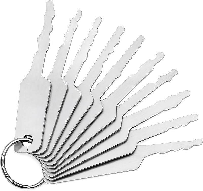 Emergency Lock Pick Set, Universal Skeleton Keys with Polished Finish for Cars, Doors, and Motorcycles