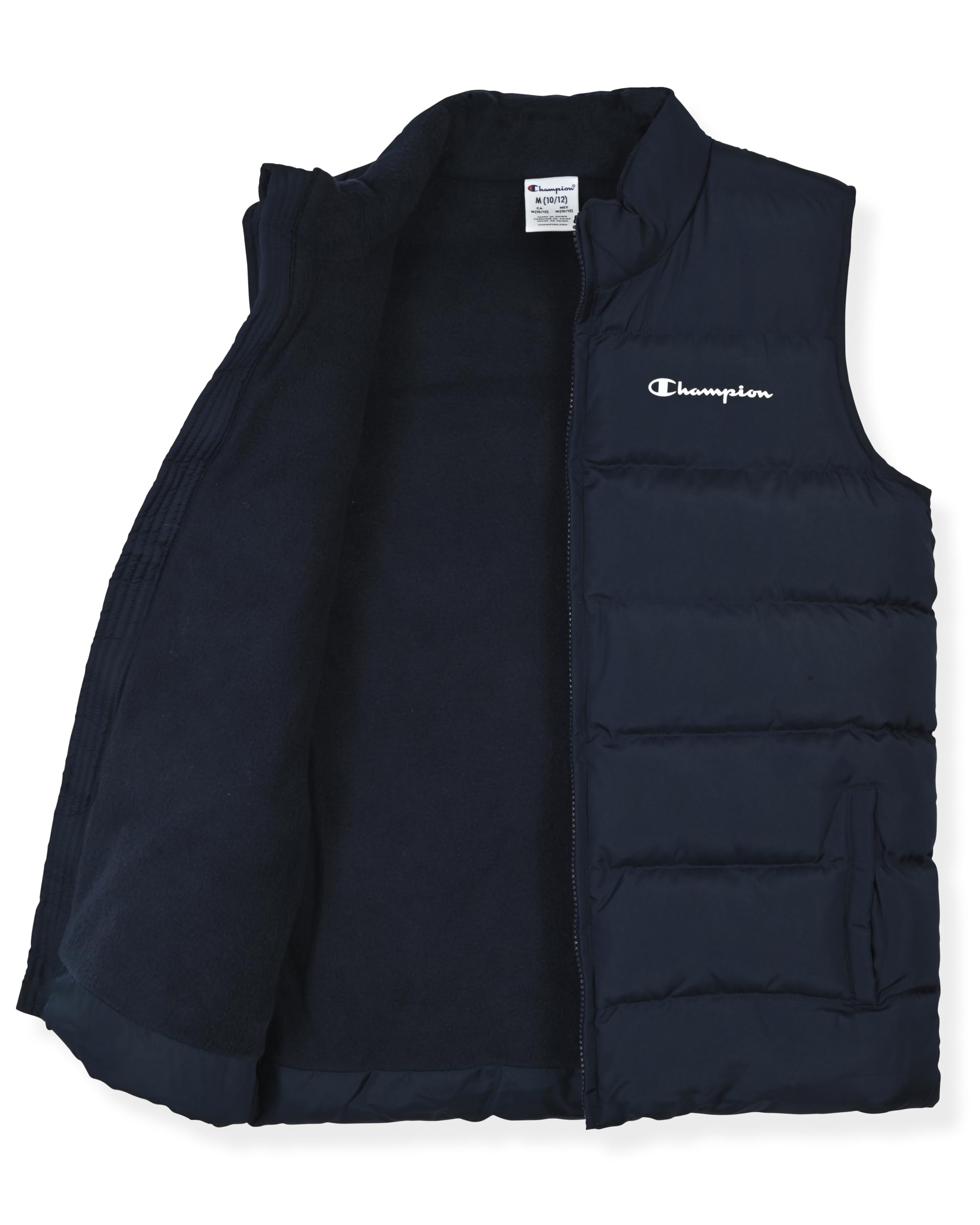 Champion Pufferweste für Jungen, leicht, ärmellos, Reißverschluss vorne, mit Taschen, Kinder-Oberbekleidung