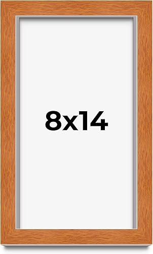 Miniatura 246 de Marco marrón de 18 x 24 pulgadas, marco de madera maciza de nuez de miel, ancho de moldeo de 0.875 pulgadas, profundidad de rabo de 0.875 pulgadas