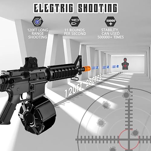 Miniatura 4 de Juguete eléctrico de gel, manual y automático, incluye tambor y gafas con 120 pies para juego de equipo al aire libre, a partir de 14 años, color