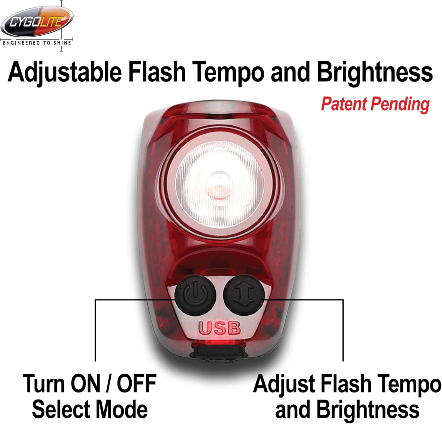 Cygolite Hotshot Pro– 200 Lumen Bike Tail Light [FLEXIBLE MOUNT TYPE]– 6 Night & Daytime Modes– User Adjustable Flash Speed- Compact Design– IP64 Water Resistant– USB Rechargeable–Great for Busy Roads : Sports & Outdoors