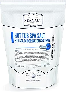 Hot Tub Spa Salt - Pool Salt for Salt Systems and Chlorine Generators Including Ace Freshwater, Hotspring, Jacuzzi, Caldera, Chloromatic - 5 Lbs/500 Gallons - Sea Salt Superstore