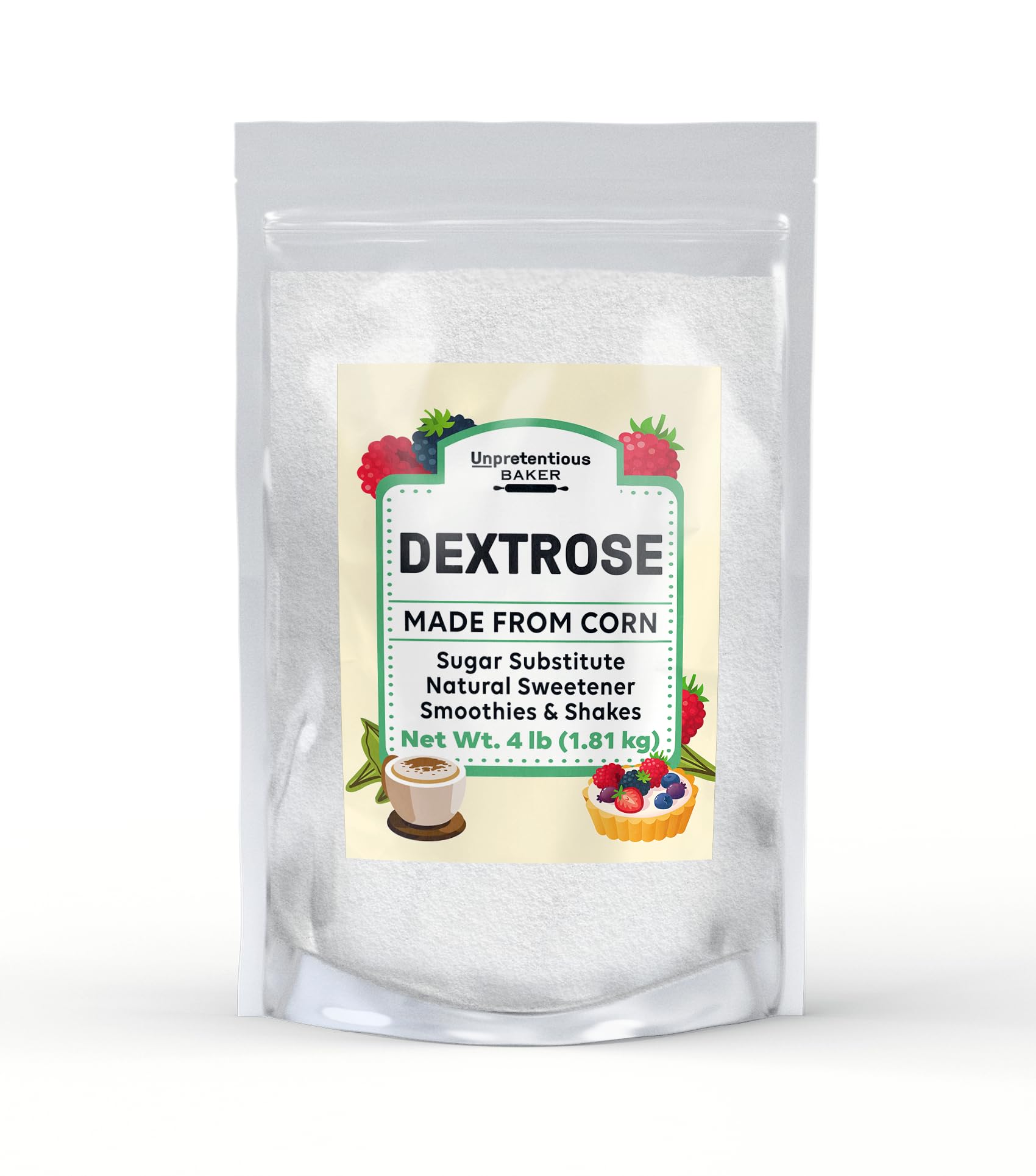 Unpretentious Dextrose, Sugar Substitute, Natural Sweetener, Made From Corn (4 Pound)