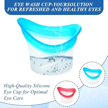 Ptwola 4pcs Eye Wash Cup Eye Wash Bath Kit Silicone Eye Cleaning Cup for Eye Rinse Portable Eye Care Tool Reusable Eye Cleaner for Quick Refresh & Relief Tired Eyes Cleaning Eye Dust Makeup Irritants