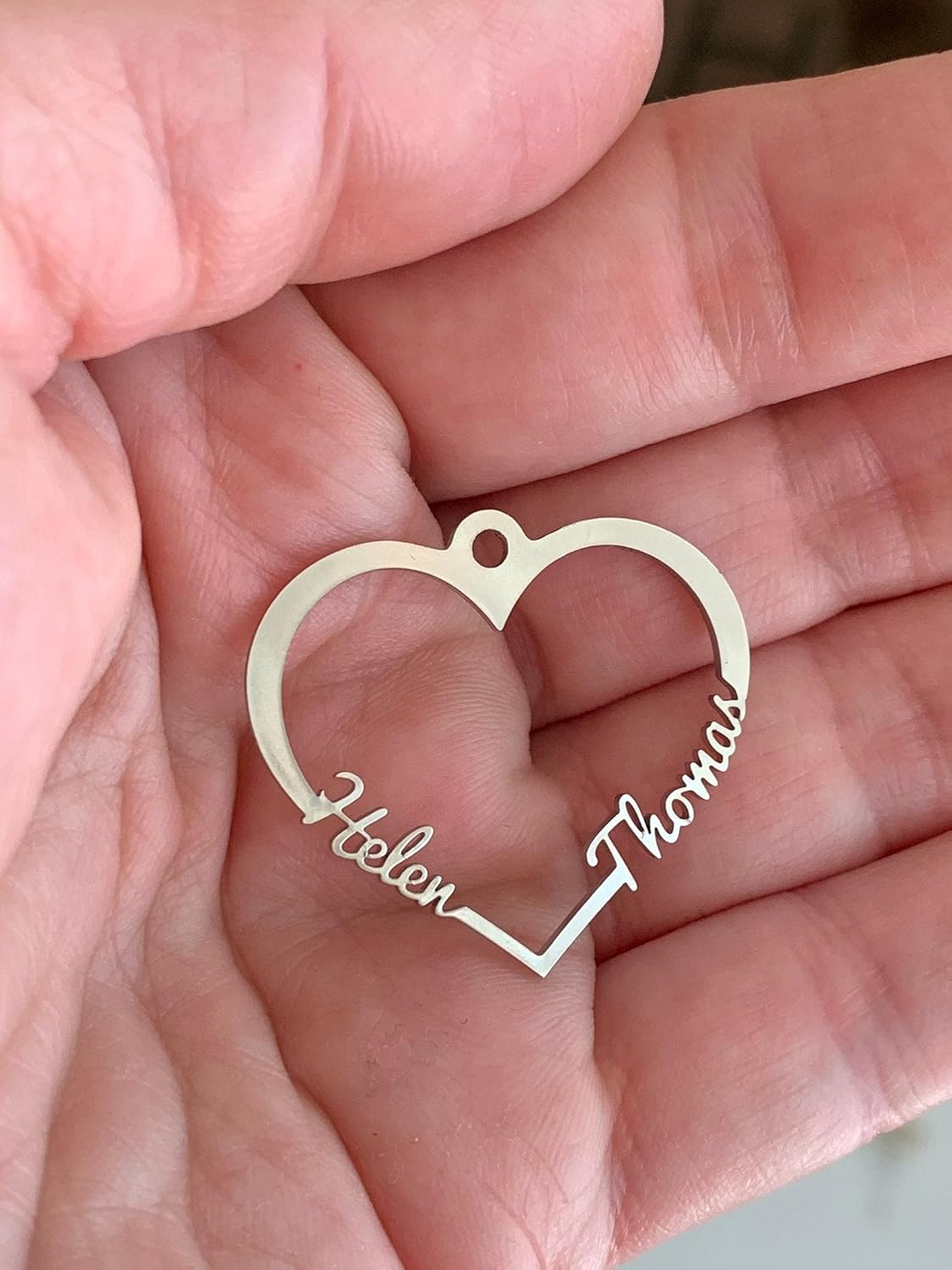 Personalized Heart Keychain with 2 Names, Laser Cut Double Names, Custom Any Name Keyring with Tassel for Women, Birthday Gift for Her, Grandma Sister Mom, Stainless Steel Jewelry Key chain Handmade : Handmade Products