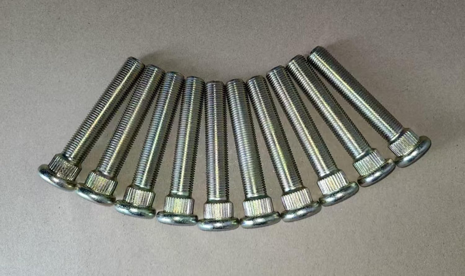 10 PCS Extended Longer Than Stock Serrated Wheel Stud Bolts 1/2-20 Thread 0.625 in. Knurl, 3 in. Length Replacement for Most Ford & Jeep Mazda Lincoln Mercury