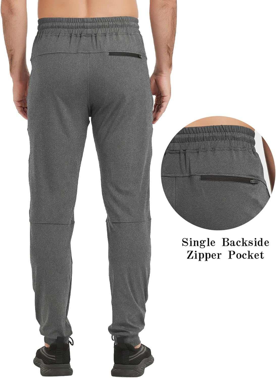 Idtswch 32"/34"/36"/38" Inseam Tall Mens Joggers Sweatpants Extra Long Zipper Pockets Athletic Pants for Jogging,Running - Image 5