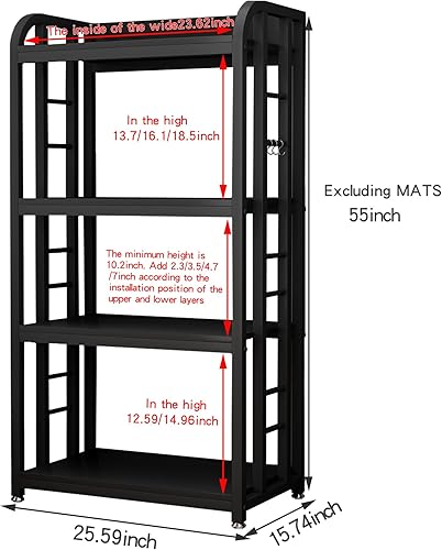 Miniatura 2 de Estante de cocina de 4 niveles, soporte para horno de microondas, estante de almacenamiento de utilidad, barra de café para sala de estar, oficina
