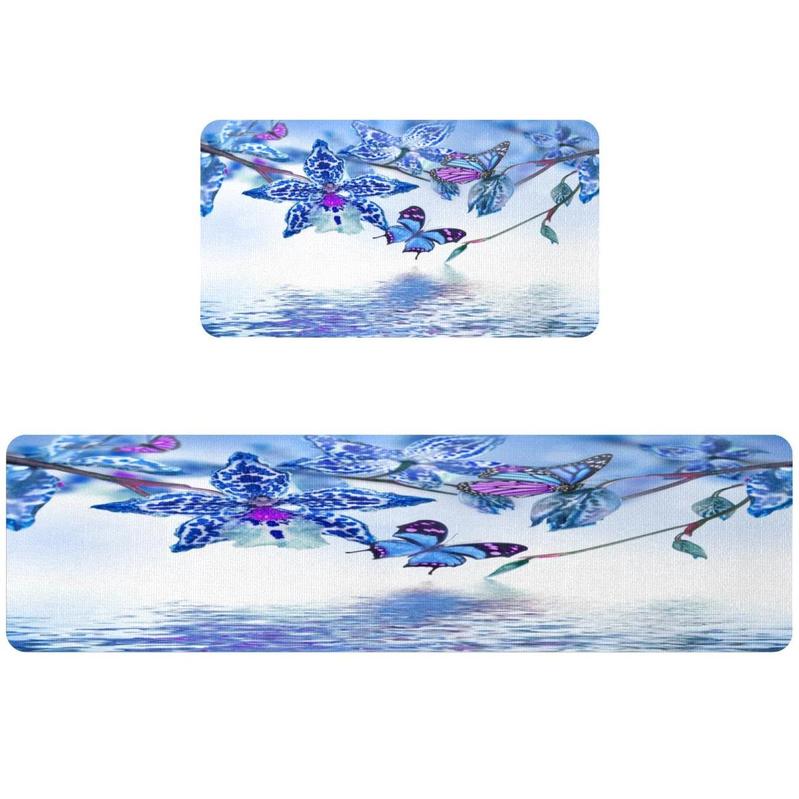 Alfombrillas de cocina antideslizante lavable absorbente para pasillo VAPOKF mariposas