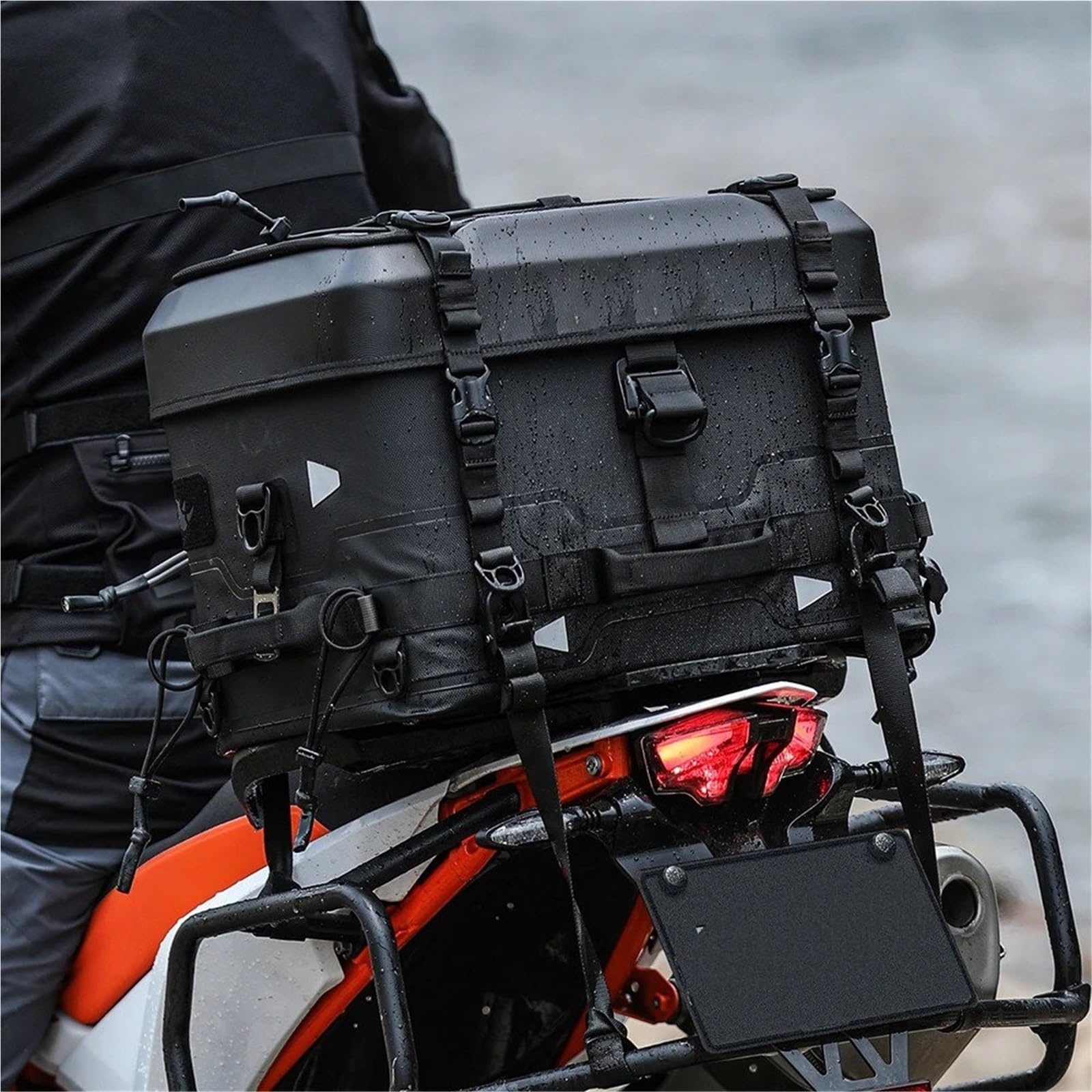 Borsa Moto Borsa Coda Moto Fotocamera Impermeabile 36 Litri O Versione Più Fresca Zaino Guscio Rigido Sedile Posteriore Serie Fortress Selle Moto Bagagli(Cooler Version Bag)