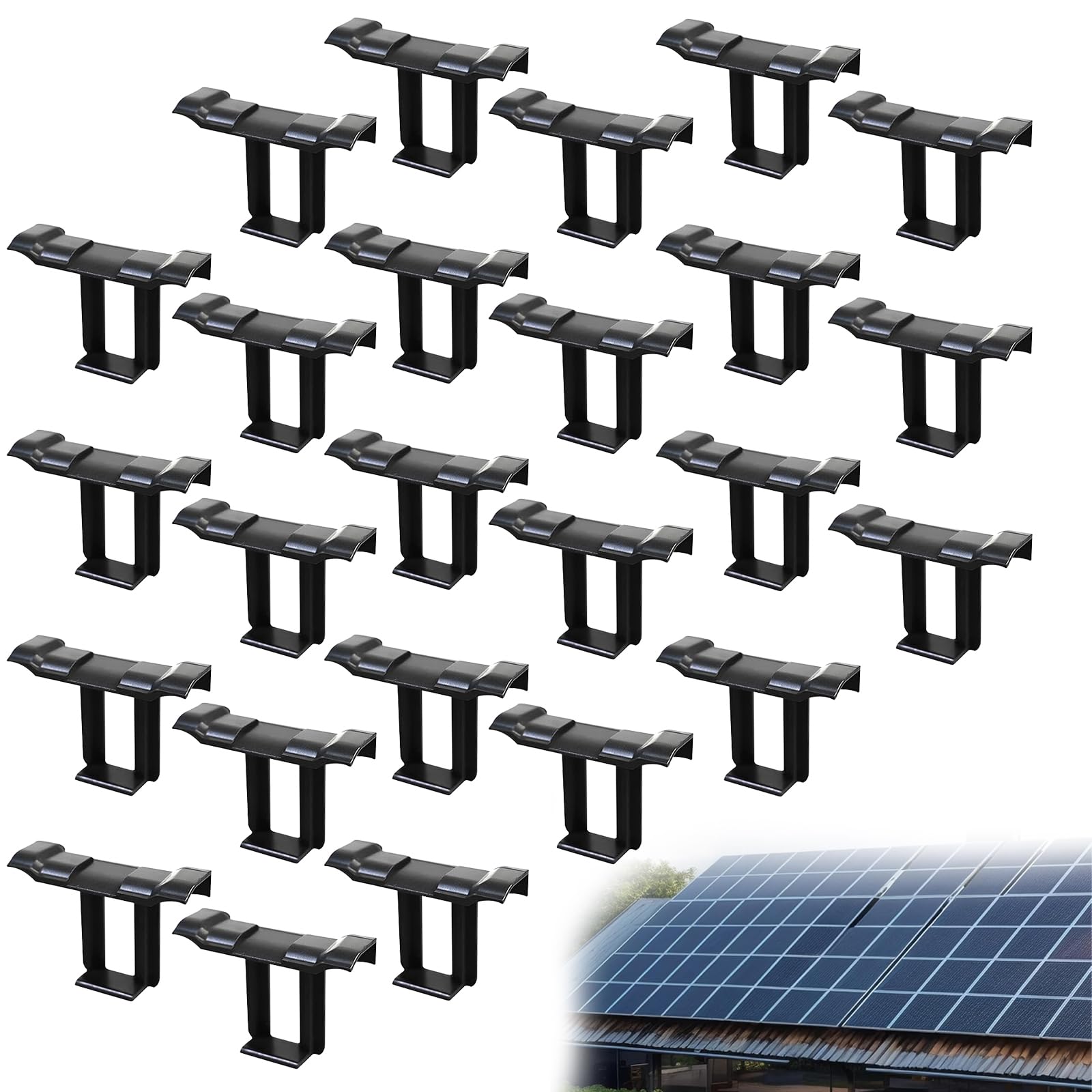 25 Piezas Clips de Drenaje de Agua, Clips de Drenaje de Agua para Paneles Solares, Panel Solar Quitar Clip, Clip de Eliminación de Lodos de Panel Solar, Clips Panel Fotovoltaico Durable 30mm