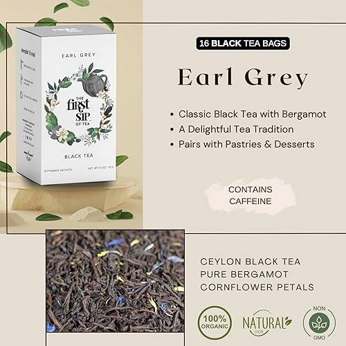 Miniatura 3 de Earl Grey té negro, 16 unidades, bolsas de té, 1oz, The Spice Hut (SHBX111)
