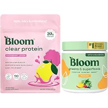 Bloom Raspberry Lemonade Clear Protein and Mango Greens Powder Bundle