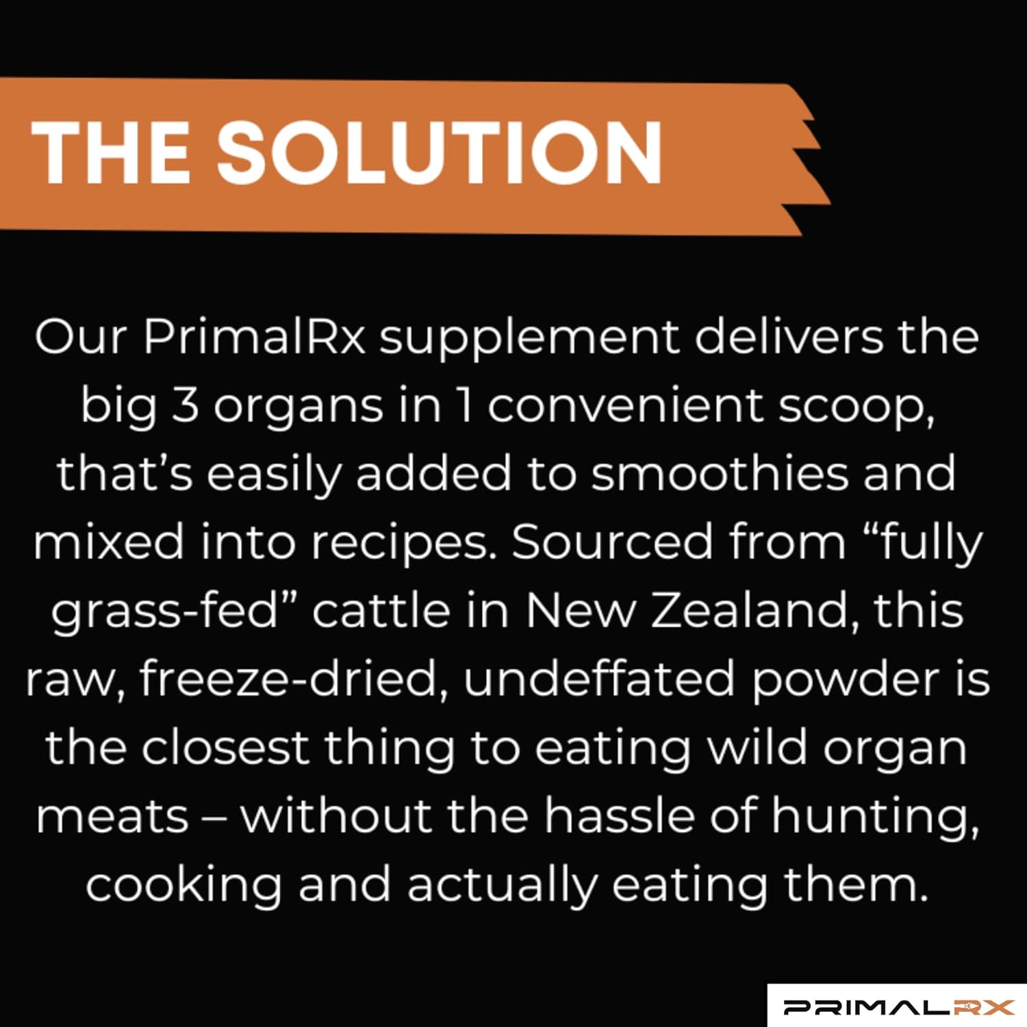 Bovine Organ Powder: GrassFed Beef Organ Complex – Primal Multivitamin for Women & Men (B Complex Vitamins, Heme Iron Supplements, Vitamin A, B12, Folate, Selenium and Zinc Supplements) – 90g