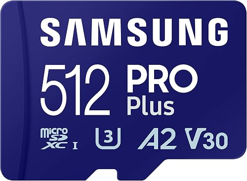 Samsung PRO Plus MicroSD Card, 512 GB, UHS-I U3, Full HD & 4K UHD, Read Speed 180 MB/s, Write Speed 130 MB/s, Memory Card for Cameras and Drones, Includes USB Card Reader, MB-MD512SA/EU - 1