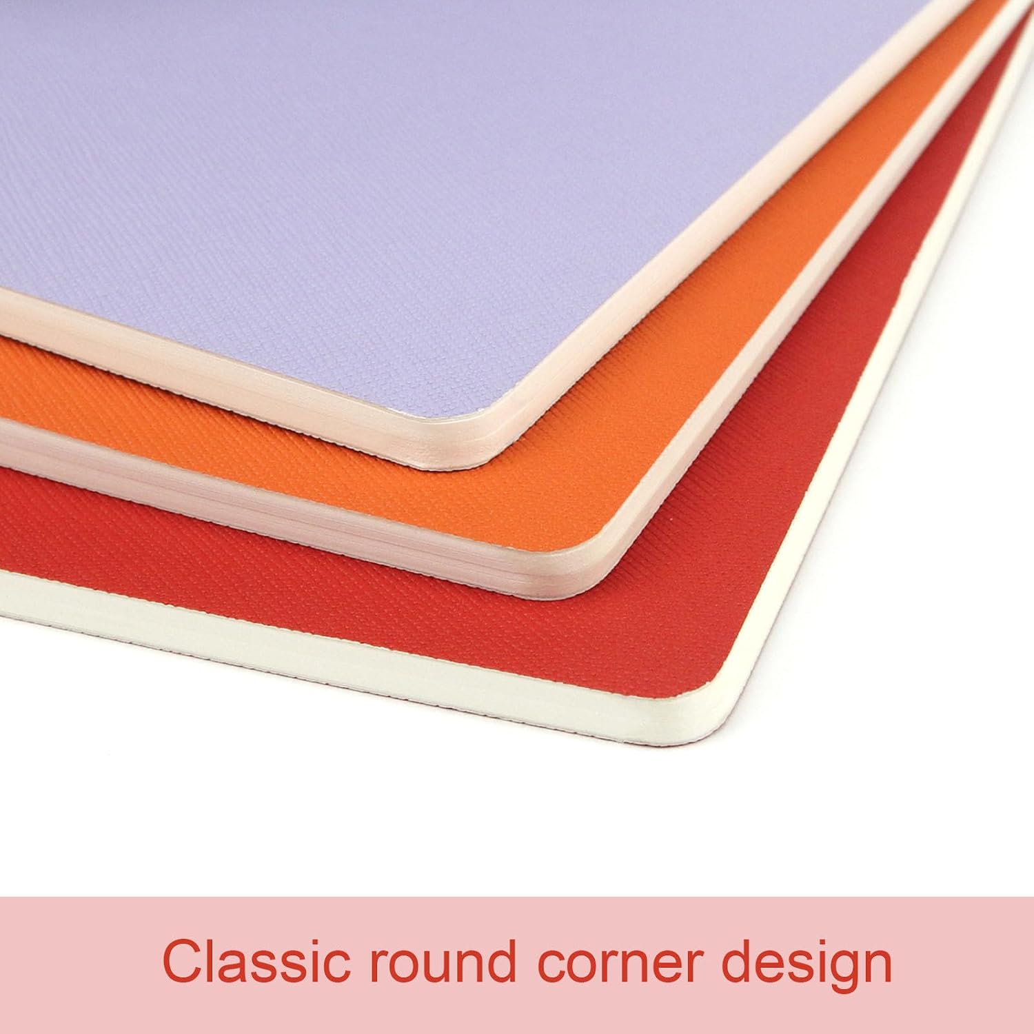 Notebook 3 Pack - 5 “x8”- Made of sustainable and excellent quality paper, simple, natural, portable and flexible design, suitable for office, school （light purple&orange&red）