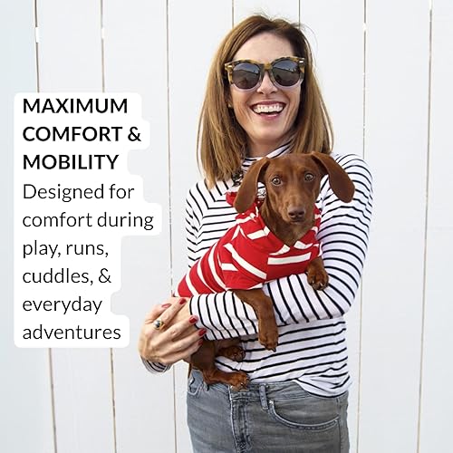 Miniatura 4 de DJANGO Sudadera con capucha para perro y suéter súper suave y elástico con cintura elástica y portal de correa (S, rojo)