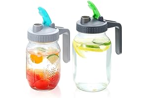 Flip Cap Lid For Mason Jars with Comfort Grip Handle