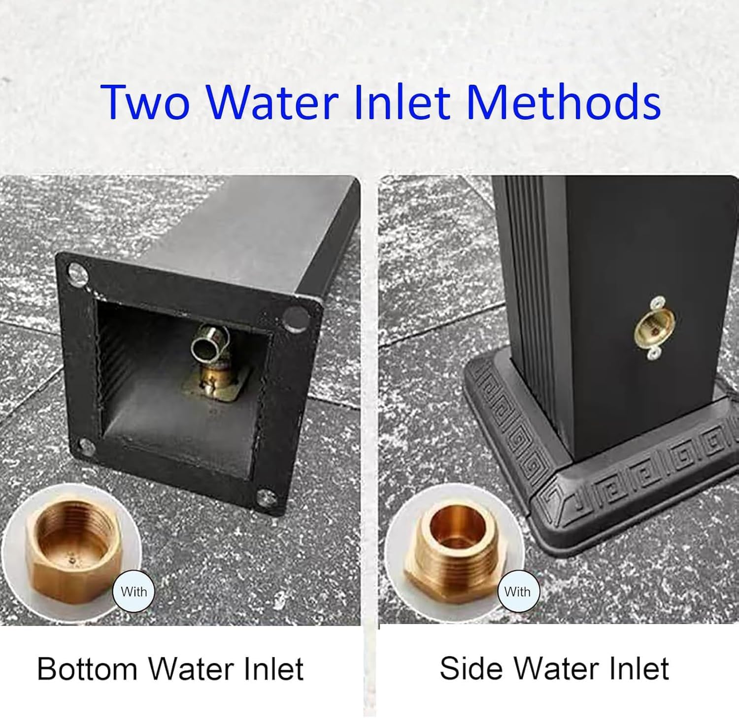 Outdoor Stainless Steel Vertical Garden Water Column - Decorative Fountain Dispenser with Faucet(80cm/31in)