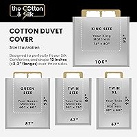 Vista 2 de THE COTTON & SILK® Funda de Edredón de Algodón de Fibra Larga 100% de Lujo - Suave y Transpirable - Incluye 1 Funda de Edredón con Lazos