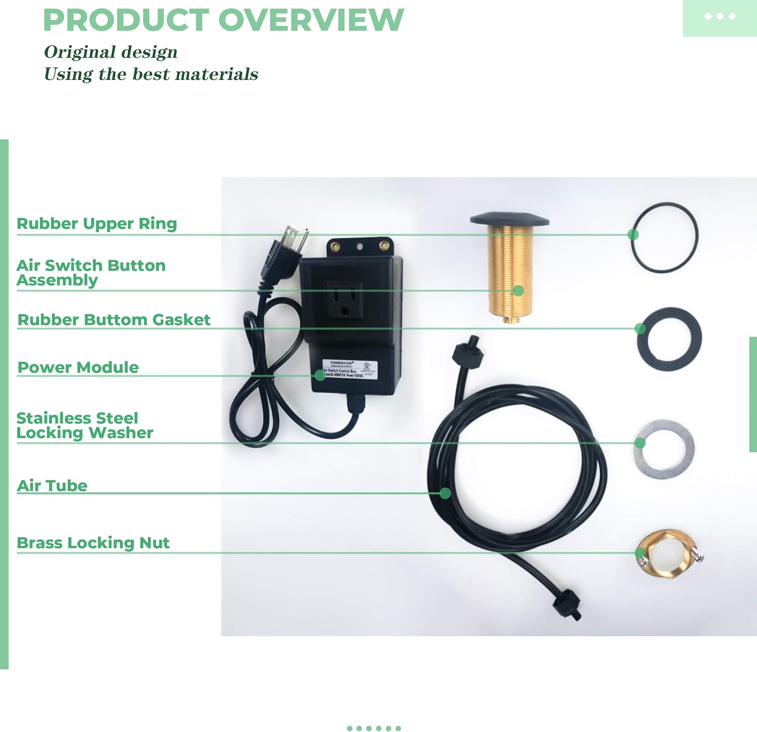 Hоttеѕt Sаlеѕ Sink Top Air Switch Kit Air Button for Garbage Disposal with Alumimum Alloy Power Module (Matte Black)