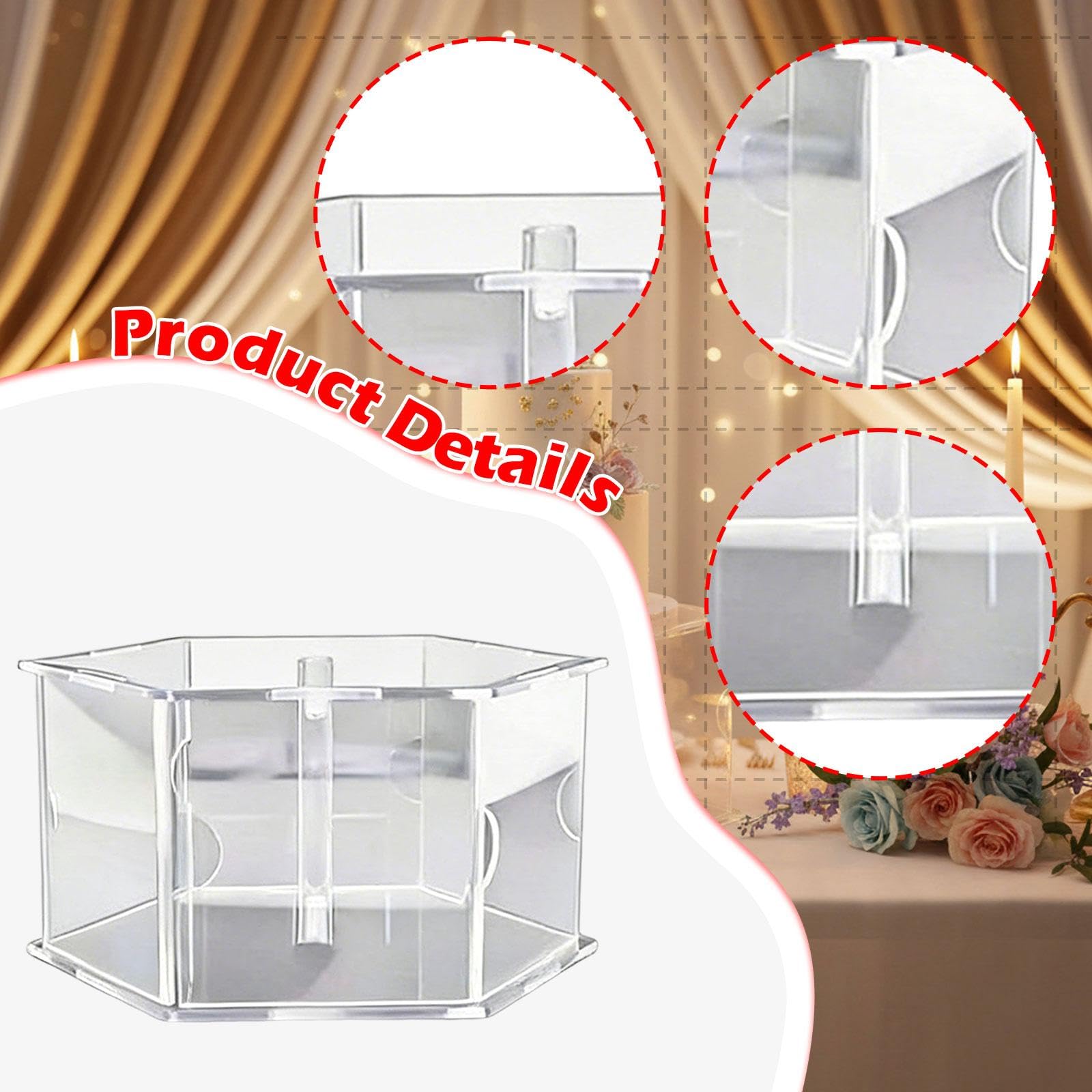Soporte Hexagonal de acrílico para Pasteles, Recipiente Decorativo rellenable, Plato para Pasteles, Plato para exhibir postres, Ideal, 25cmx10cm
