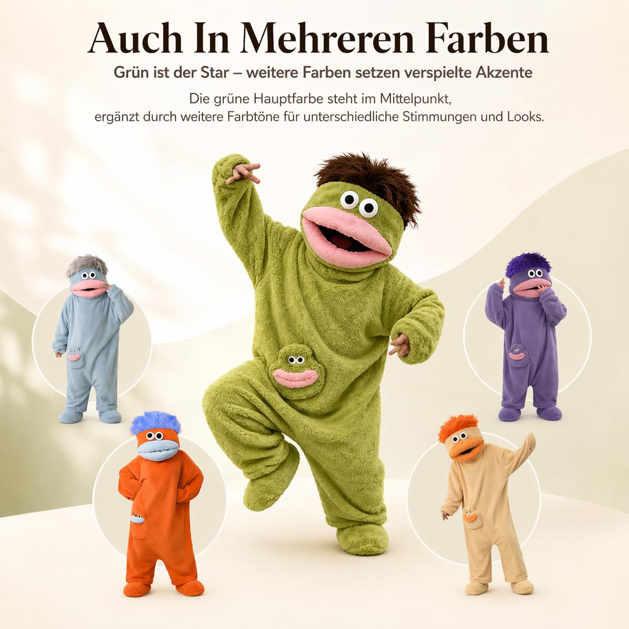 Generisch Silly Onesie, Goofy Frosch Schlafanzug, Fleece Pajamas Lustiger Grüner Monster-Hoodie mit Kapuze Tasche Für Party/Loungewear
