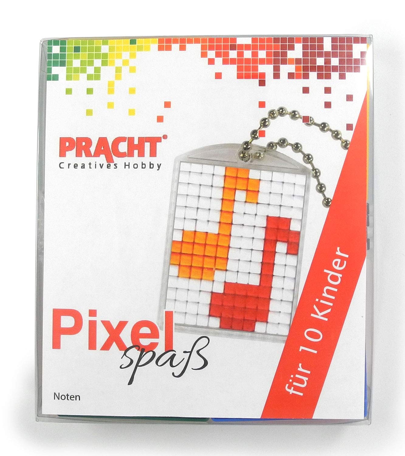 Pixel P90058-14501 Fun Craft Set Notes for 10 Children, with 10 Medallions for Pixeling, Easy Plug-in System Without Ironing or Gluing, Ideal for Children's Birthdays, Craft Afternoons, Schools and
