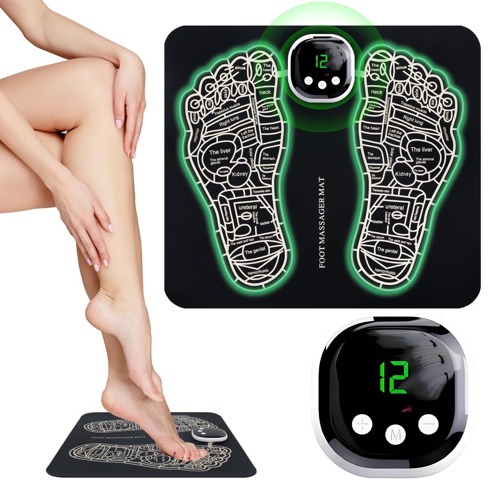 EMS Foot Massager - Electric Foot Massagers-Foot Massagers (Matt Black)