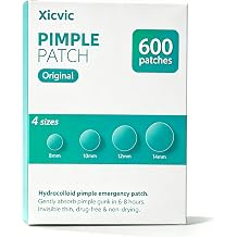 Pimple Patches for Face - 4 Size 600 Counts Acne Patches, Hydrocolloid Patches for Covering Zits and Blemishes, Spot Stickers