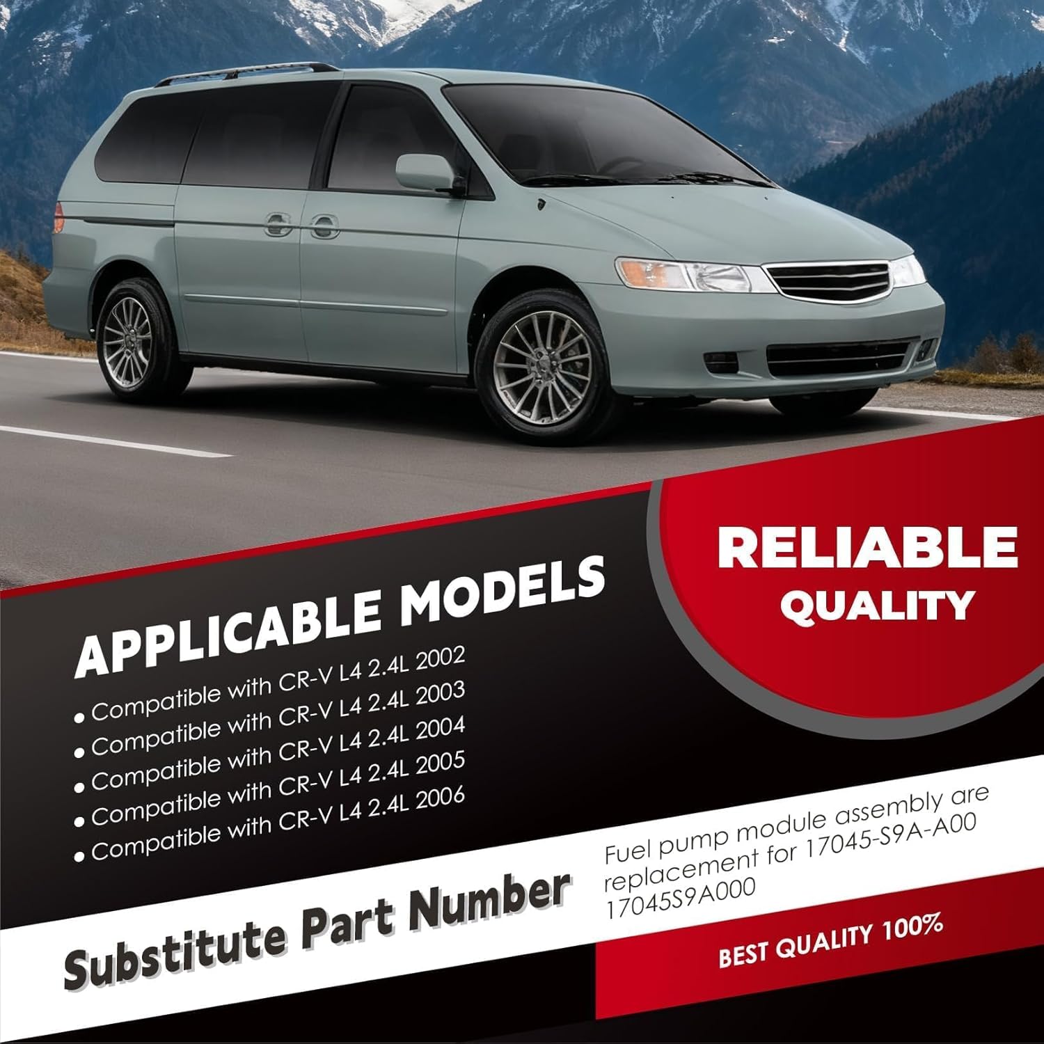 E8733M Electric Fuel Pump Module Assembly Compatible with CR-V 2002 2003 2004 2005 2006 L4 2.4L Replace P76394M 17045-S9A-A00