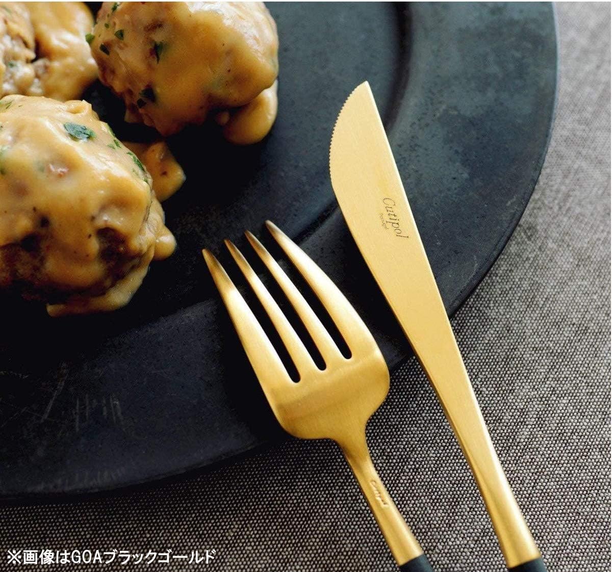 Cutipol GOA Single Item Dessert Spoon, Black x Gold, GO.08 GB