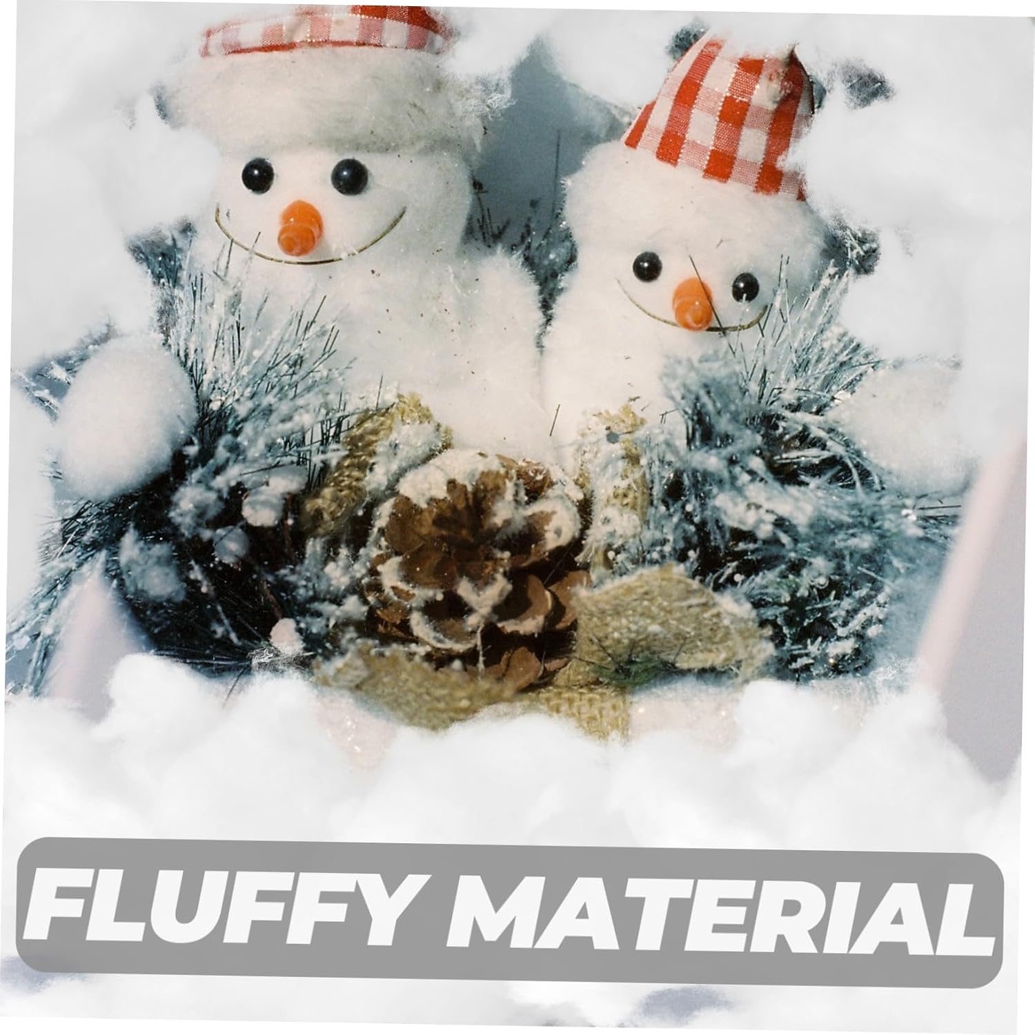 2bags Fluffy Artificial Snow Cotton for Christmas Decorations Lightweight Fake Snow for Crafts and Indoor Winter Displays Realistic Decorative for Village Scenes