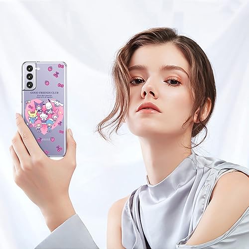 Miniatura 6 de Bonita funda para Samsung Galaxy S21 FE 5G con divertido diseño de dibujos animados de gatos, perritos y amigos, funda protectora de poliuretano