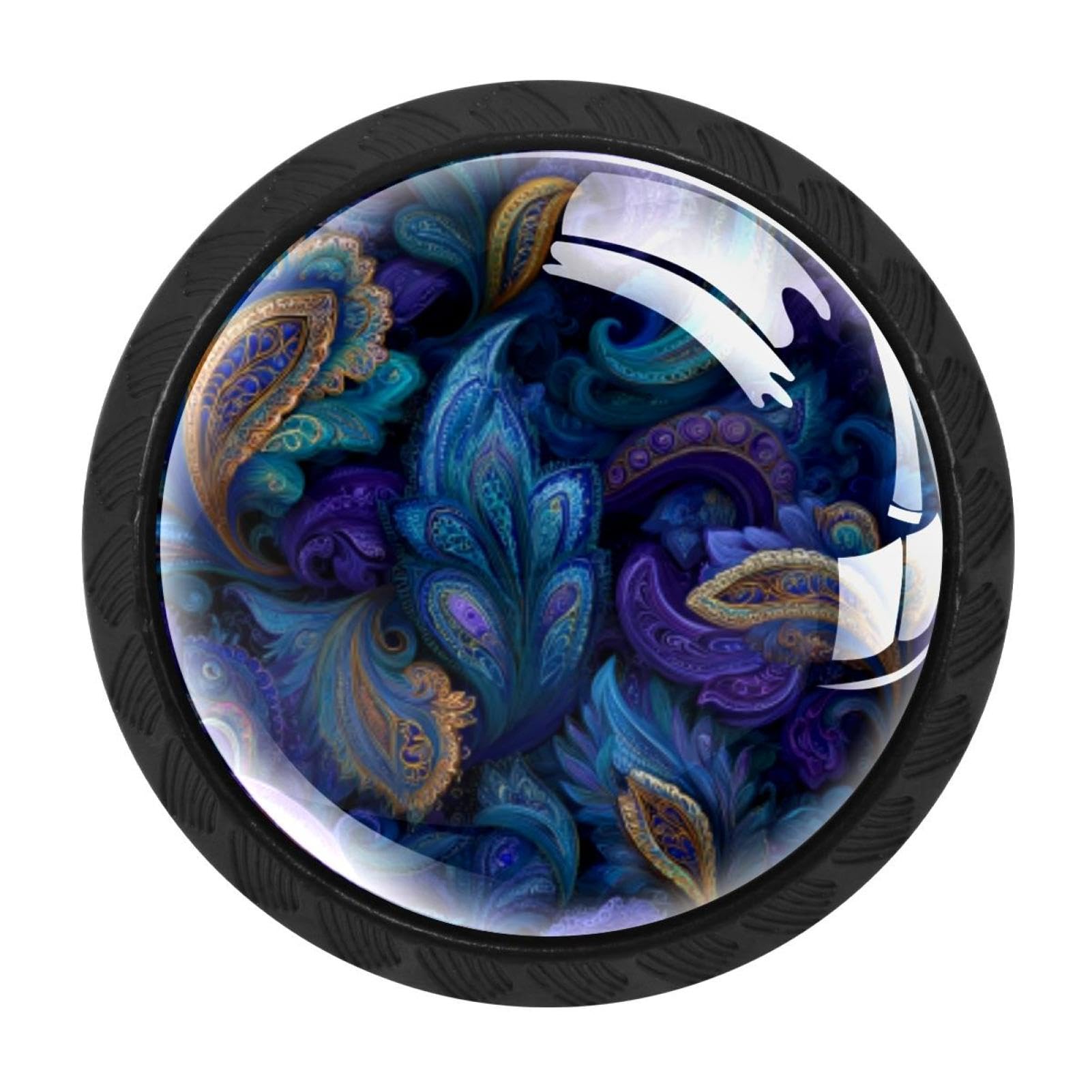CHENZZZZ 4 Pack Swirls Floral Elements Ornamental (2) Kitchen Cabinet Knobs Drawer Knobs Dresser Knobs Matte Black Zinc Knobs Drawer Pulls Door Knobs Dresser Drawer Handles Knobs for Dresser Drawers