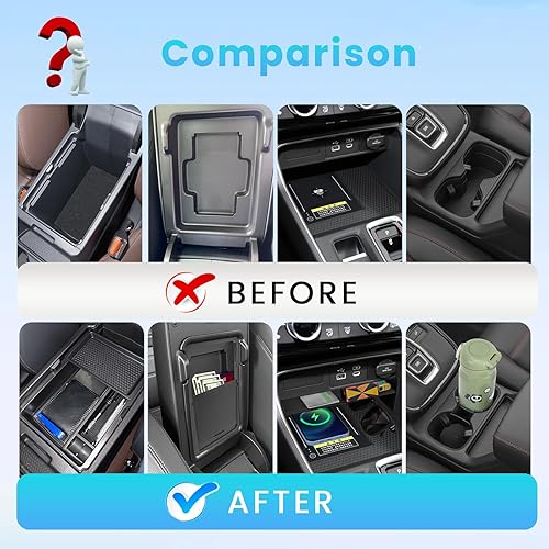 Miniatura 9 de Organizador de consola central de 3 piezas compatible con Honda CR-V CRV CRV 2024, caja de almacenamiento para reposabrazos oculta, compartimento