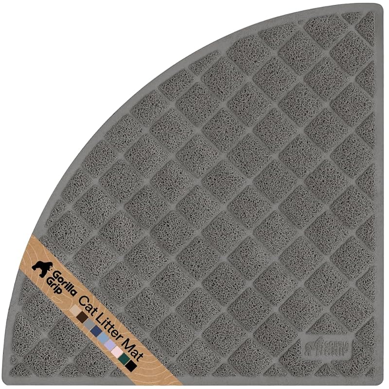 Tapete para Caixa de Areia de Gatos GORILLA GRIP com Malha em Espiral, Modelo de Canto Grey, 81,28 x 81,28 x 114,3 cm